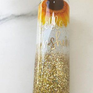 Hello Sunshine Glitter Tumbler (Made to order) 20oz